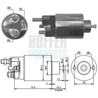 HOFFER 46029 Solenoid switch, starter