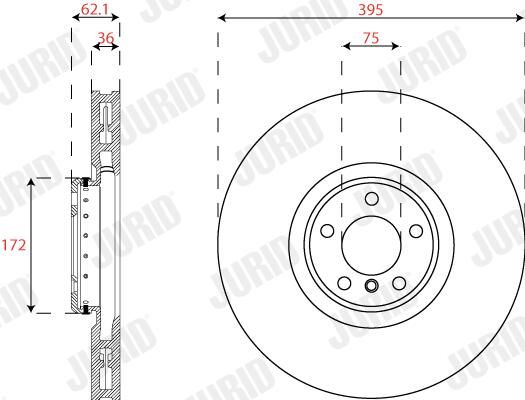 JURID 563281JC-1 Brake disc