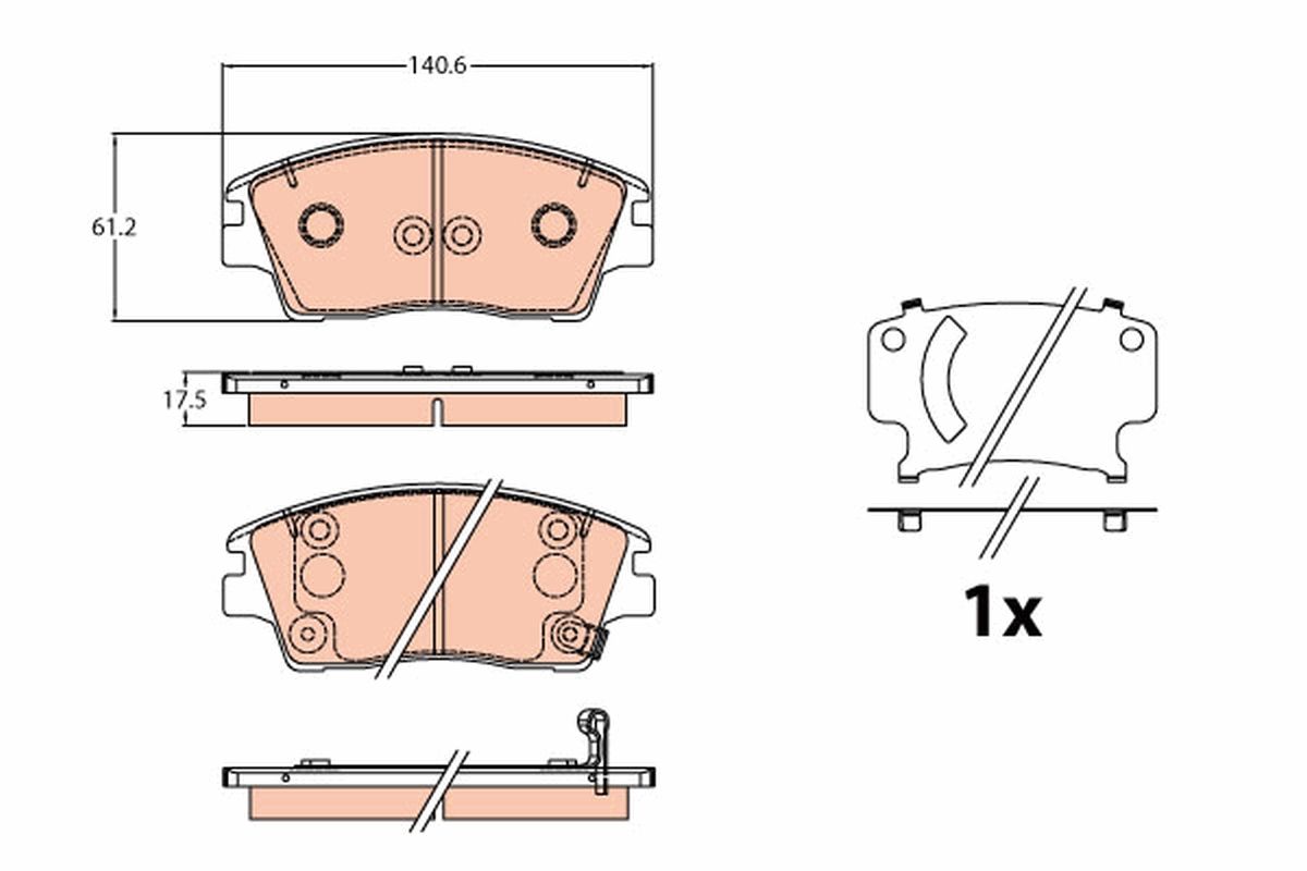 TRW GDB2197 Brake pad set, disc brake