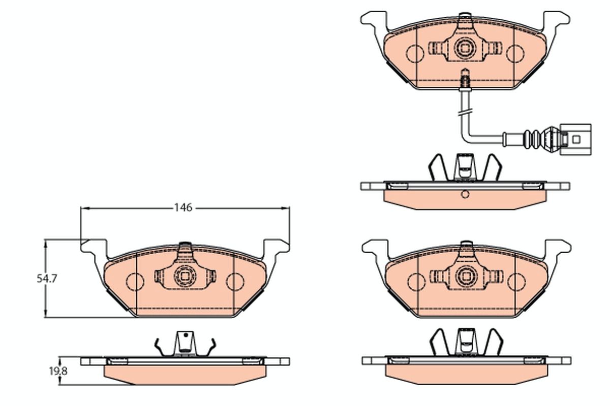 TRW GDB2108 Brake pad set, disc brake