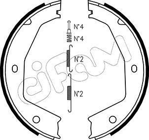 CIFAM 153-197K Brake shoe set, parking brake