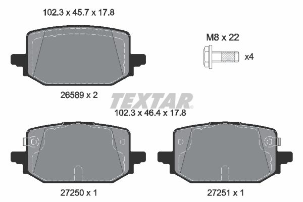 TEXTAR 2658903 Brake pad set, disc brake