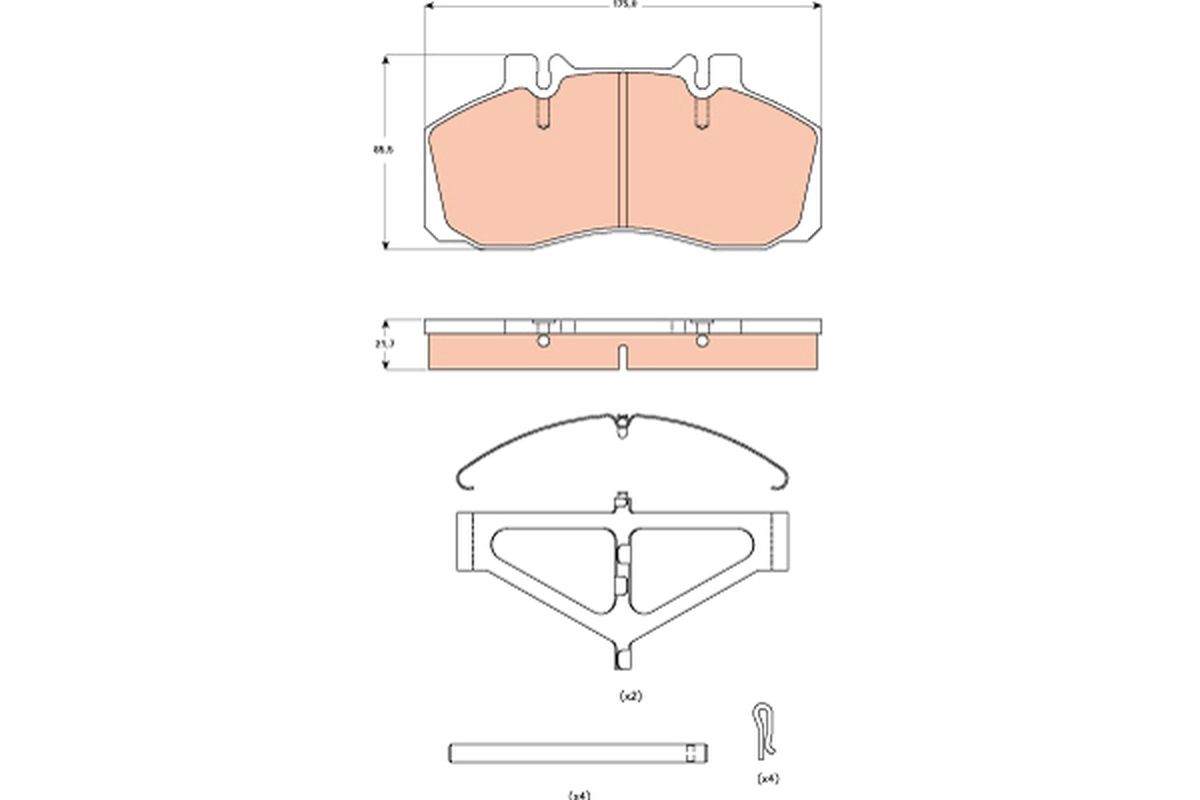 TRW GDB5004 Brake pad set, disc brake