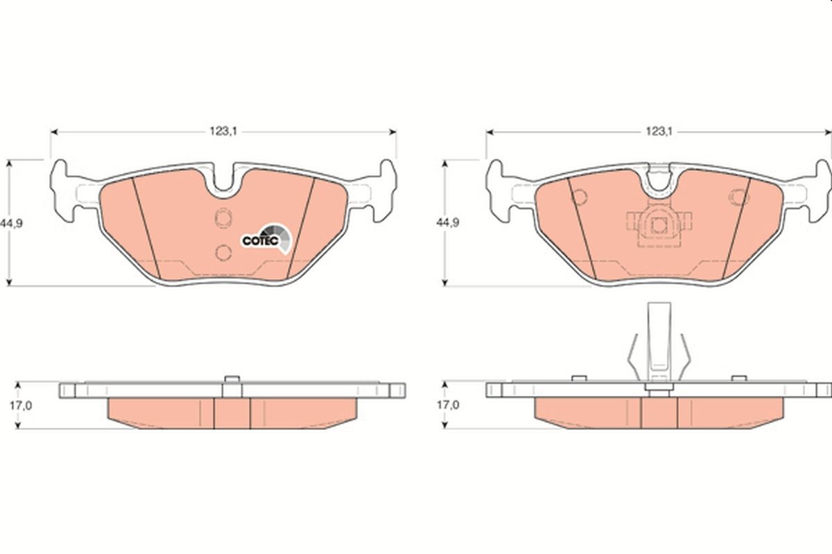 TRW GDB1344 Brake pad set, disc brake