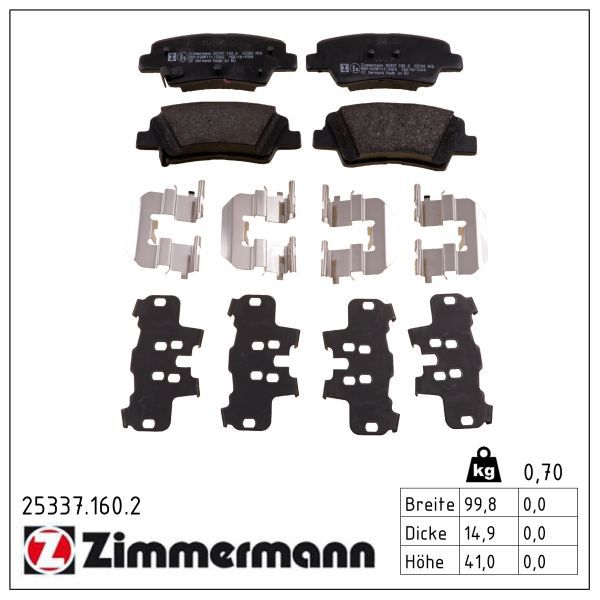 ZIMMERMANN 25337.160.2 Brake pad set, disc brake