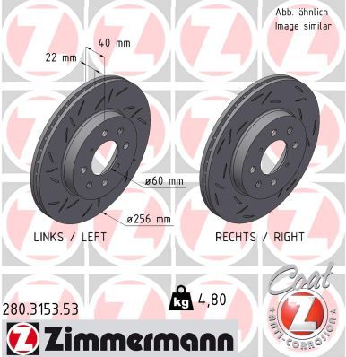 ZIMMERMANN 280.3153.53 Brake disc