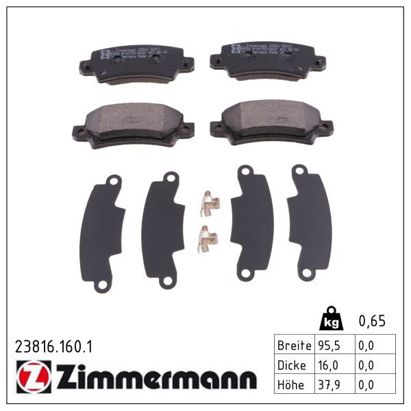 ZIMMERMANN 23816.160.1 Brake pad set, disc brake