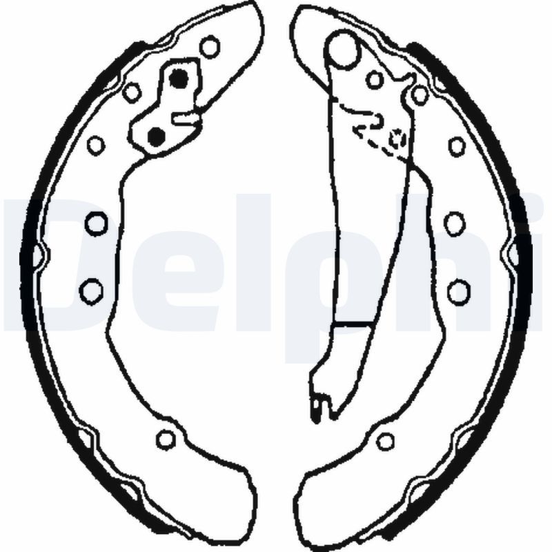 DELPHI LS1655 Brake shoe set