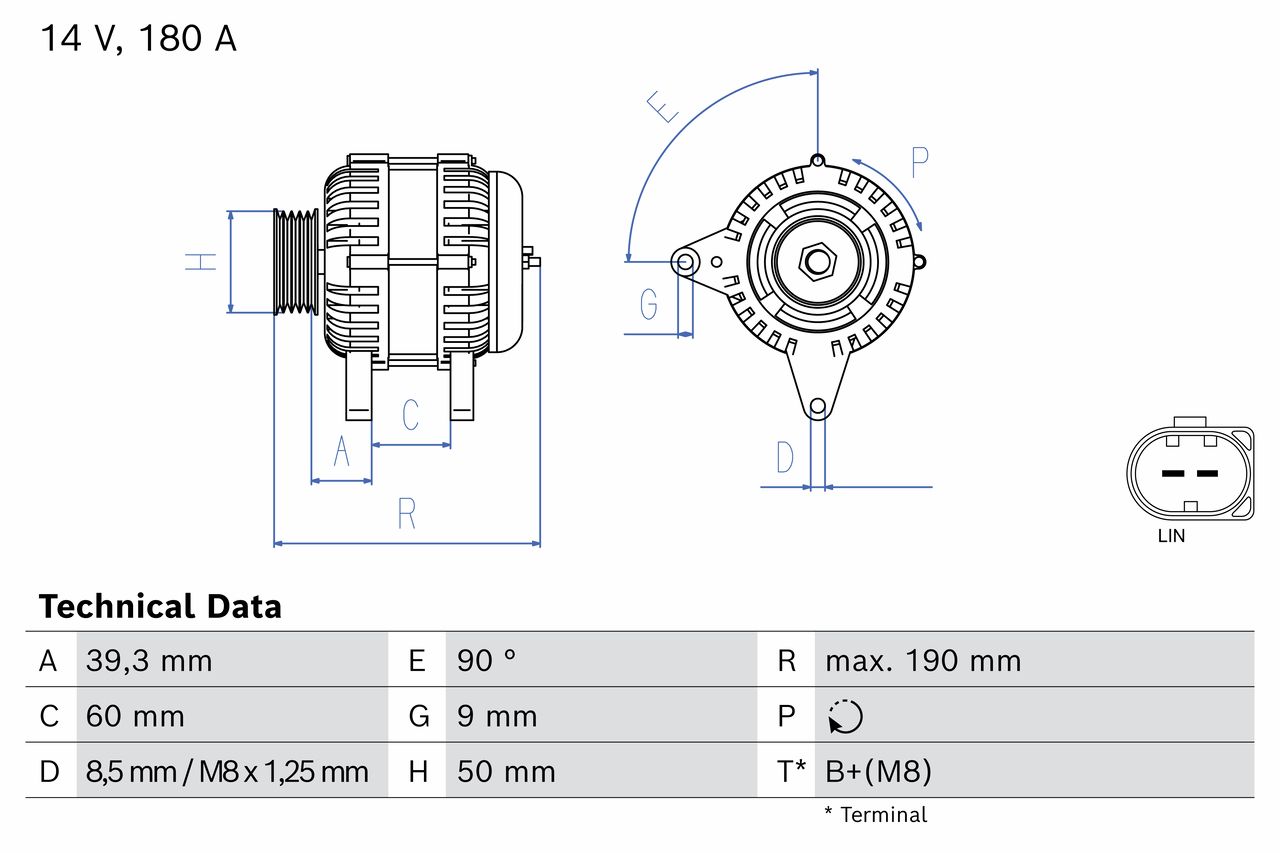 BOSCH 0 986 085 590 Alternator