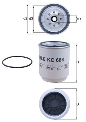 MAHLE KC 688D Fuel filter