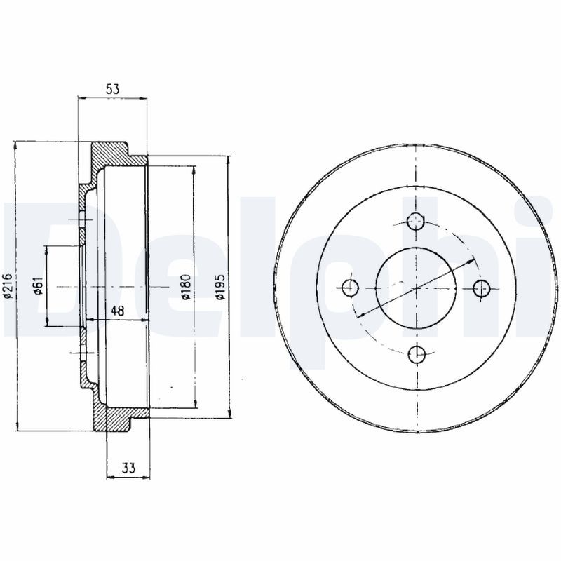 DELPHI BF303 Brake drum