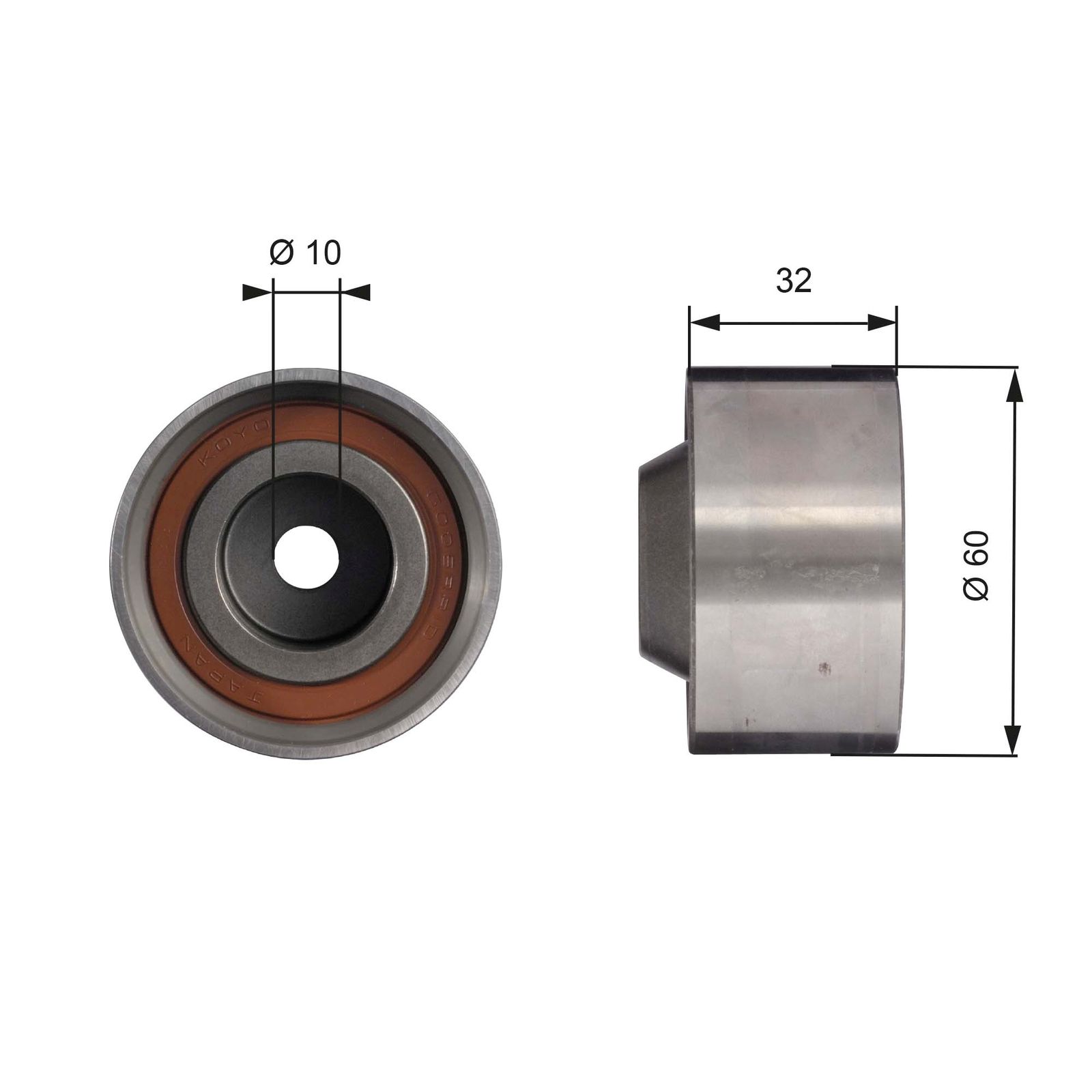 GATES T42017 Deflection pulley/guide pulley, timing belt