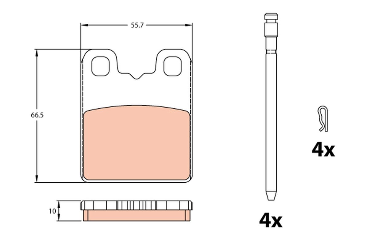 TRW GDB2322 Brake pad set, disc brake