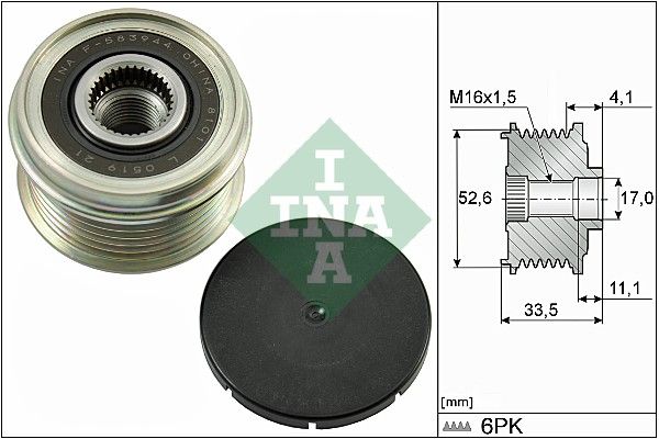SCHAEFFLER INA 535 0025 10 Alternator freewheel clutch