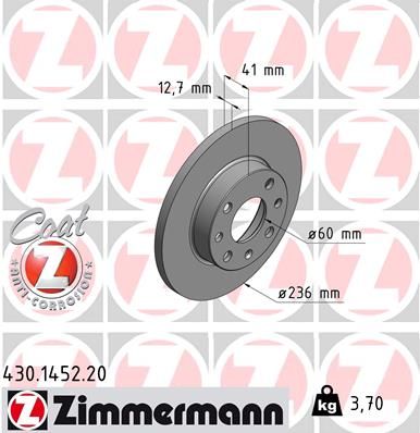 ZIMMERMANN 430.1452.20 Brake disc