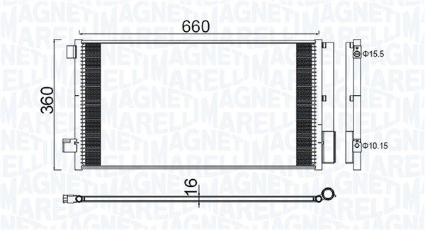 MAGNETI MARELLI 350203100400 Condenser, air conditioning