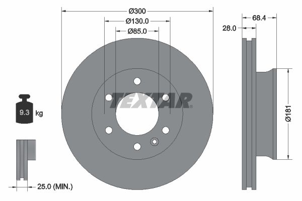 TEXTAR 93143203 Brake disc