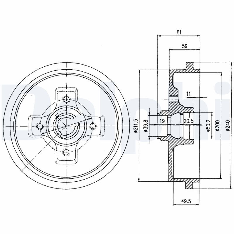 DELPHI BF310 Brake drum