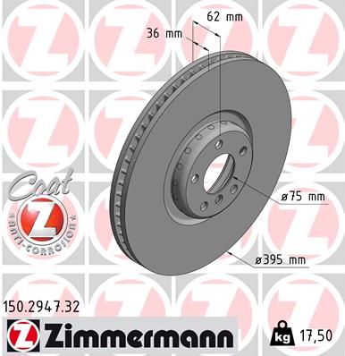 ZIMMERMANN 150.2947.32 Brake disc