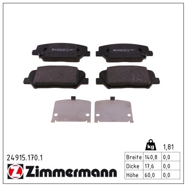ZIMMERMANN 24915.170.1 Brake pad set, disc brake