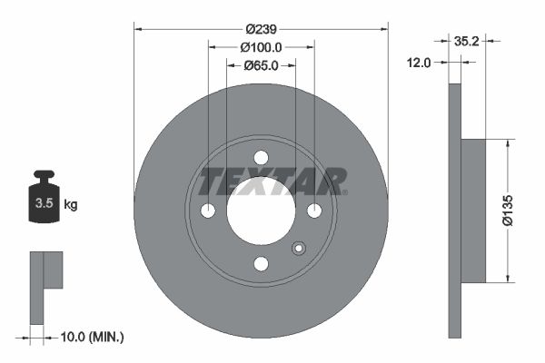 TEXTAR 92010603 Brake disc