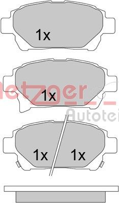 METZGER AUTOTEILE 1170586 Brake pad set, disc brake