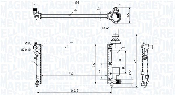 MAGNETI MARELLI 350213181300 Radiator, engine cooling