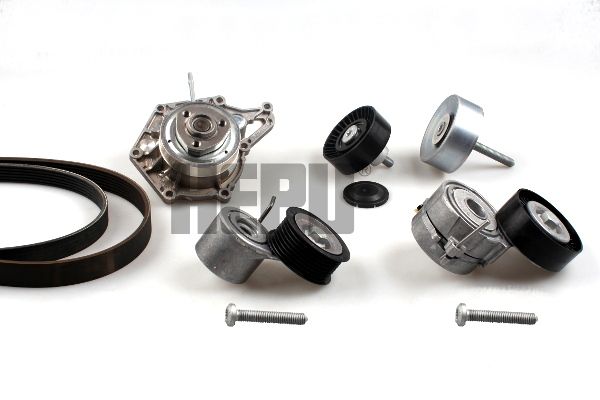 HEPU PK06632 Water pump + v-ribbed belt kit