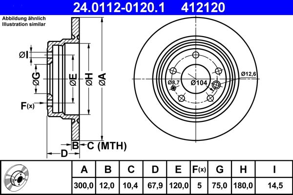 ATE 24.0112-0120.1 Brake disc