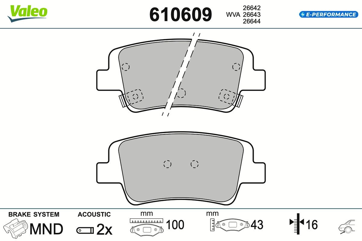 VALEO 610609 Brake pad set, disc brake