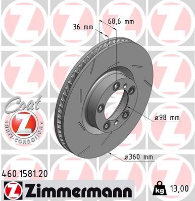 ZIMMERMANN 460.1581.20 Brake disc