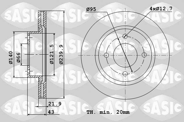 SASIC 9004396J Brake disc