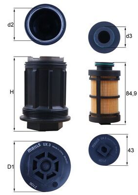 MAHLE UX 3KIT Filter, urea solution