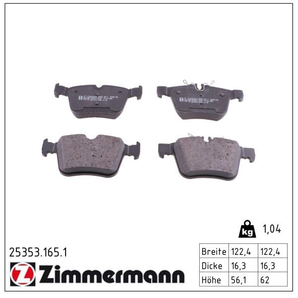ZIMMERMANN 25353.165.1 Brake pad set, disc brake
