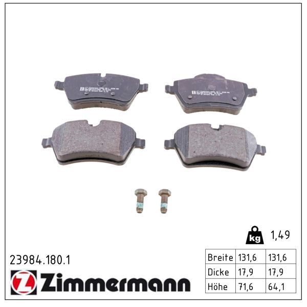 ZIMMERMANN 23984.180.1 Brake pad set, disc brake
