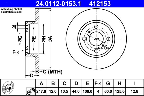 ATE 24.0112-0153.1 Brake disc