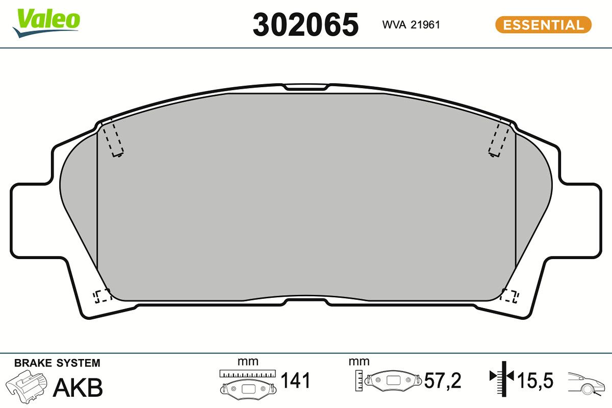 VALEO 302065 Brake pad set, disc brake