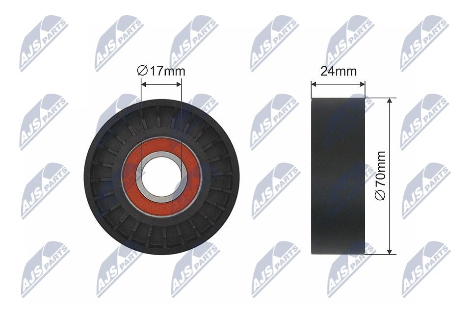 NTY RNK-AU-000 Tensioner pulley, v-ribbed belt