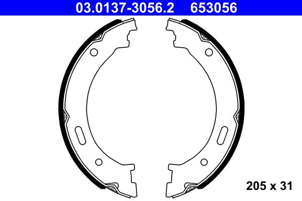 ATE 03.0137-3056.2 Brake shoe set, parking brake