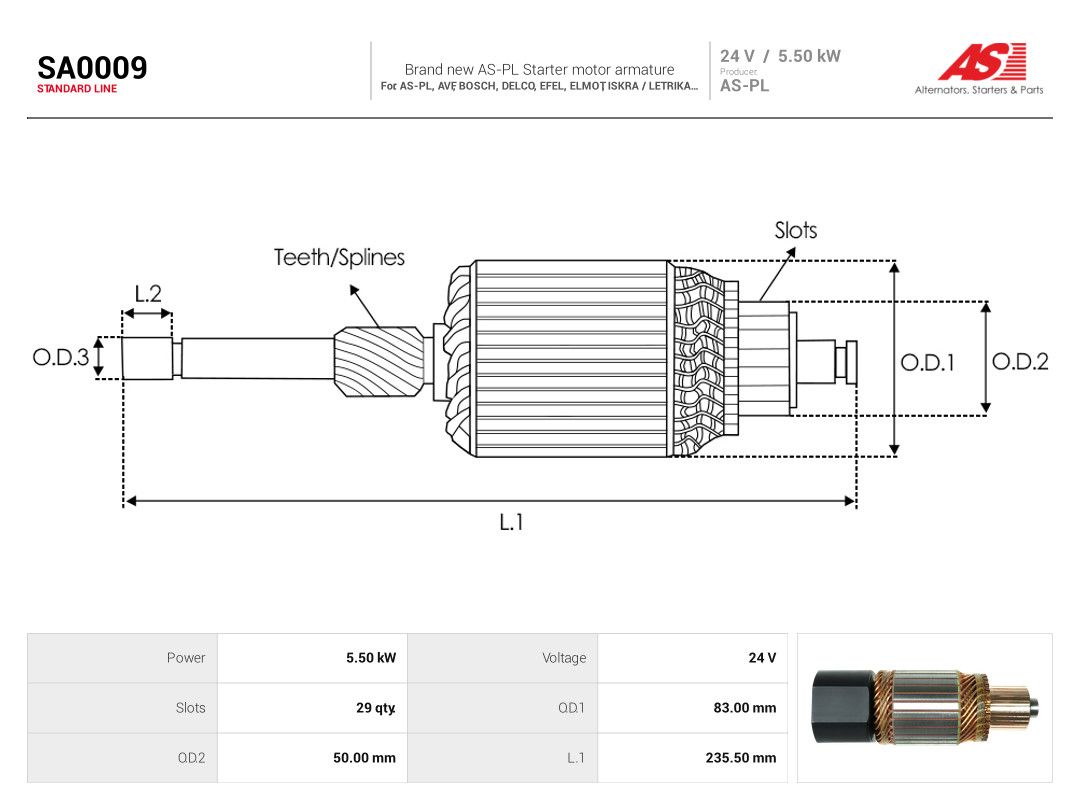 Armature, starter-1