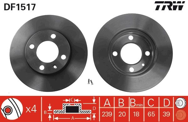 TRW DF1517 Brake disc