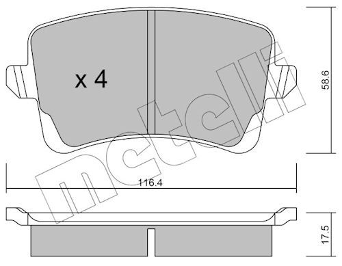 METELLI 22-0776-0 Brake pad set, disc brake