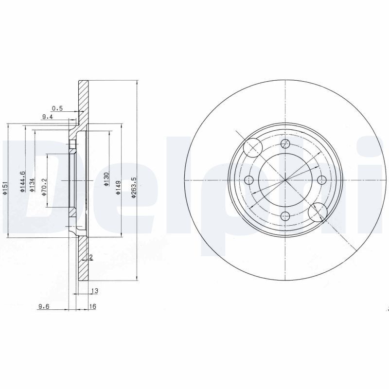 DELPHI BG2508 Brake disc