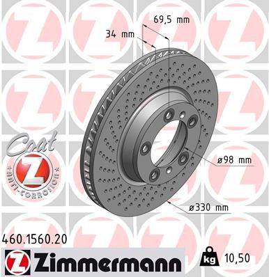 ZIMMERMANN 460.1560.20 Brake disc