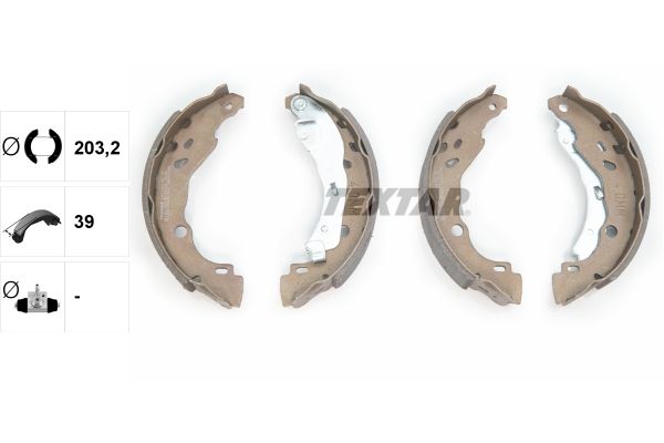 TEXTAR 91077200 Brake shoe set