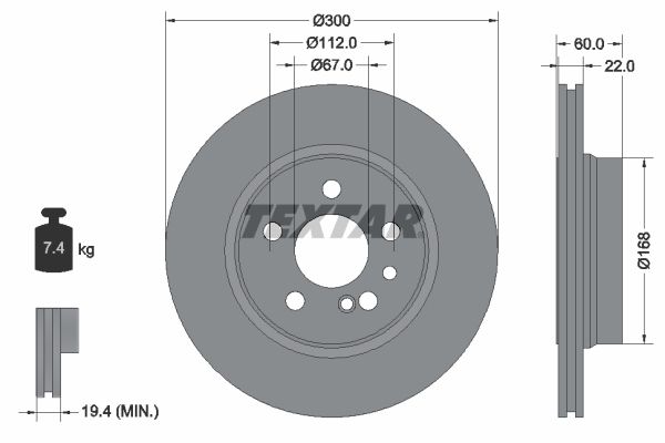 TEXTAR 92056800 Brake disc