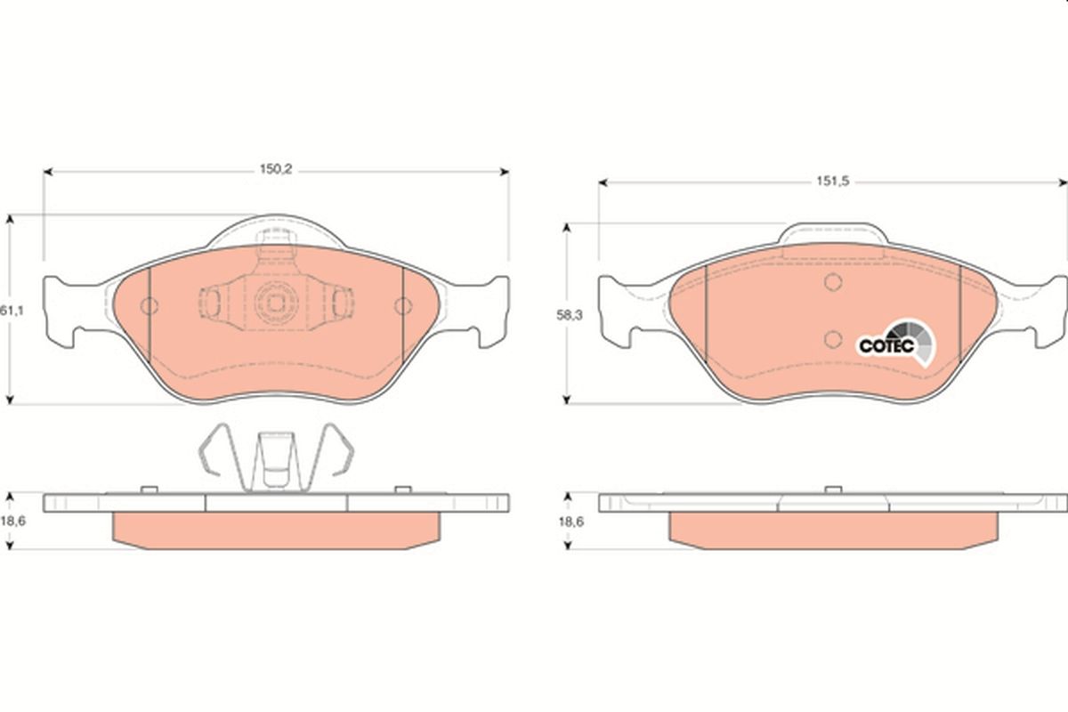 TRW GDB1419 Brake pad set, disc brake