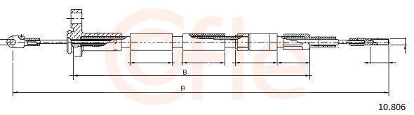 COFLE 92.10.806 Cable pull, parking brake