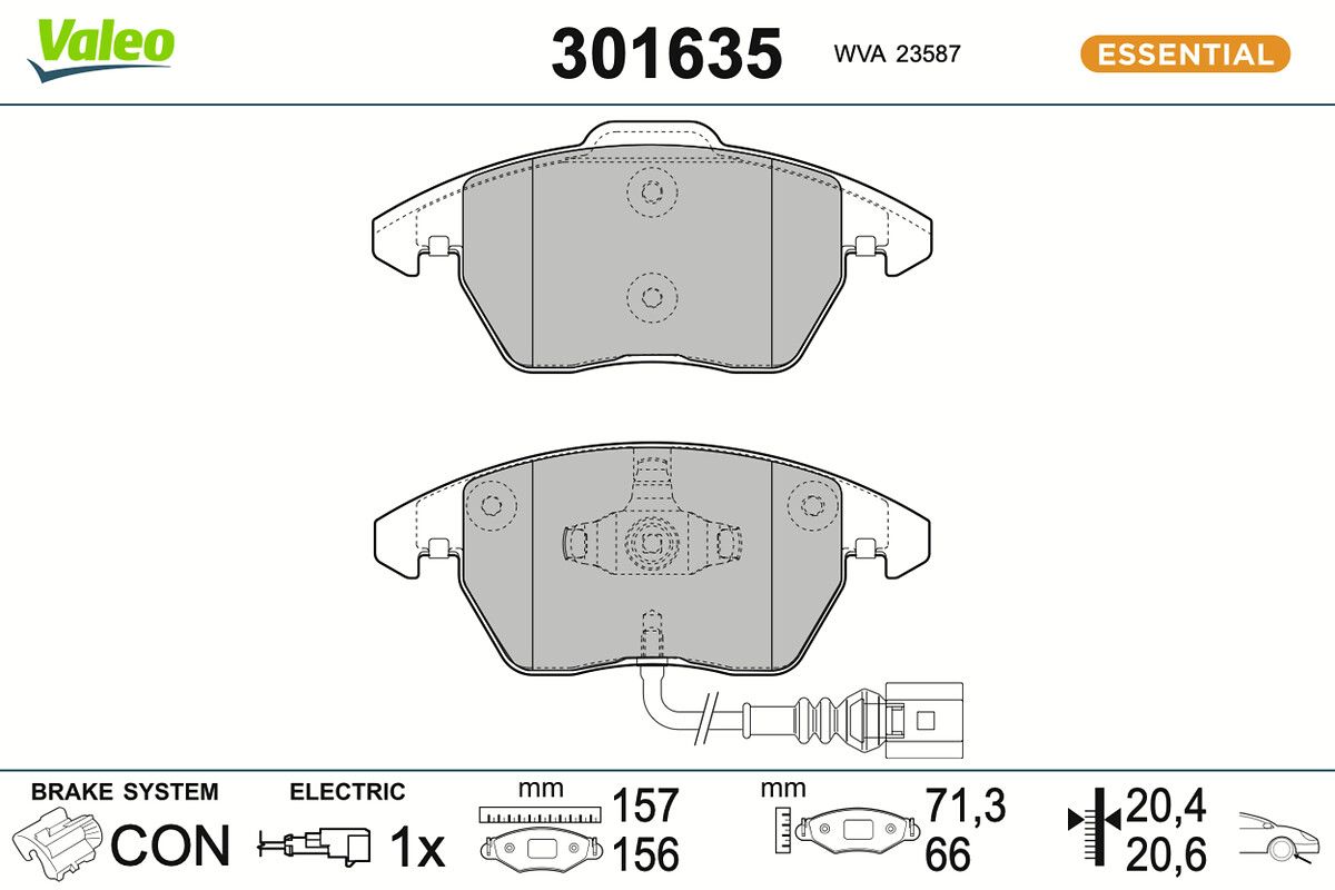 VALEO 301635 Brake pad set, disc brake