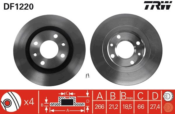 TRW DF1220 Brake disc